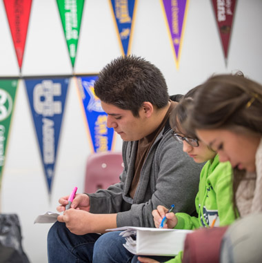 students studying